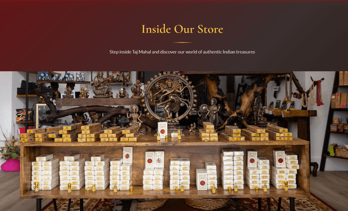 Taj Mahal store website